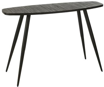 J-Line Konsolentisch Oval - Recyceltes Teakholz - Schwarz