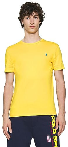 Polo Ralph Lauren Strick-T-Shirt Custom Slim Fit (M, Yellowfin), Gelbe Flosse