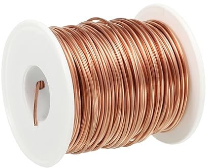 PATIKIL 131 Piedi Filo Rame Nudo Solido, 18 Calibro 99.9% Filo Rame Puro 1.2mm Morbido Filo Bordatura Legami Stelo Pianta Metallo per Gioielli Artigianali (40m)