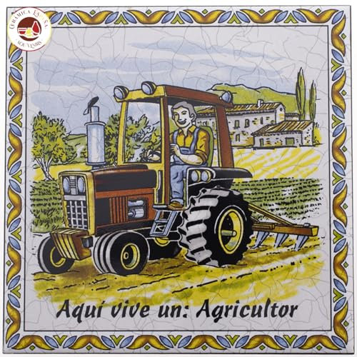 CERÁMICA ESPAÑA SOUVENIRS | Azulejo trabajos | Azulejos profesiones | Azulejos oficios | Azulejo decorativo | Modelo P21 | 15x15x0.5 cm