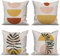 ASDCXZ Boho Kissenbezug 40x40 cm 4er Set, Modern Abstrakt Kunst Blätter Sonne Beige Sofa Dekokissen Kissenbezüge Kissenhülle Waschbar Polyester Flachs Textil Outdoor Kopfkissenbezug Kissen Bezug