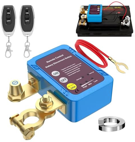 12V 240A Remote Kill Switch for Car, Remote Battery Disconnect Switch, Automatic Off Switch, Battery Isolator Switch With 2 Remote Controls (No Digital Display Function)