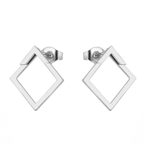 KKJOY Wassertropfen Ohrstecker Edelstahl Geometrische Quadratische Ohrstecker Dreieck Ohrringe Schmuck Geschenk für Frauen Charming Ladies