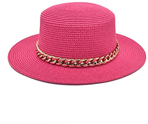 rtdgcv Chapeau d'équitation unisexe rétro pour adulte - Chapeau de paille - Chapeau de paille - Chapeau de paille, Rose, taille unique
