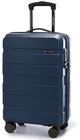 WITTCHEN COMODO Line Kleiner Koffer Kabinentasche Kabinenkoffer Handgepäck Reisekoffer Hartgepäck aus ABS TSA Schloss Handgepäck Reisekoffer Größe S Dunkelblau
