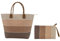 Vico Casa® Versilia Borsa mare donna con pochette, borsa spiaggia/Colore Marrone/Borsa a spalla 50x35X20cm con borsetta, cerniera, tasca interna e manici