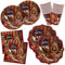 HNH Christmas Paper Plates, Napkins, Paper Cups 96 Pieces Tableware Set Disposable | Old Man | for Party Table Decorations