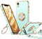XYZ for iPhone XR Case with Stand, Heart Lanyard for Girls Women, Luxury Cute Bling Protective Cover for iPhone XR, Green