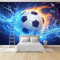 3D Vliestapete Wasser-Feuer-Fußball 300x210 cm Fototapete, Wanddeko, Wandbild, Wandtapete, Vlies Tapete, Wohnzimmer Schlafzimmer Büro Flur Wand Dekoration