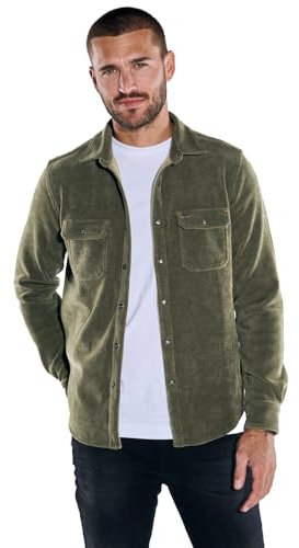 emilio adani Herren Herren Overshirt Slim fit, Oliv, 37285, Oliv in Größe XXL