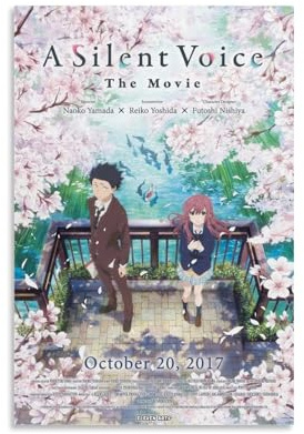 Anime-Filmposter A Silent Voice, Leinwandposter, Wandkunst, Dekoration, Wohnzimmer, Schlafzimmer, Dekoration, Poster, 20 x 30 cm, ungerahmter Stil