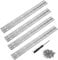 4Pcs Piano Hinge, 12 Inch Continuous Stainless Steel Hinge with 48 Screws, Silver Heavy Duty Polished Piano Hinges with Holes Piano Hinges for Pianos Cabinet Doors Large Windows Boats