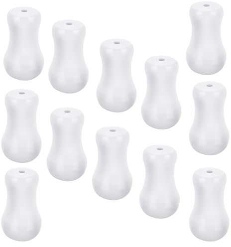 Aiyorse 12 Pcs White Blind Pull Cord Knobs, Window Blinds Wood Cord Tassels Blind Cord Pulls Drops Pull Wooden Hanging Ball Pulls Blinds Cord Replacement Parts for Curtain Craft