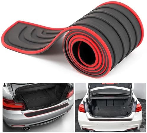 Stoßstangenschutz aus Gummi für Mazda CX-5 2017-2024 (SUV), Kofferraum Ladekantenschutz Selbstklebender Heckstoßstangenschutz Autotür Dämpfer,B-104cm*9cm