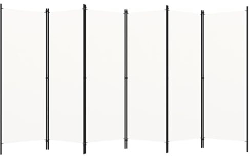 Myheimly 6-TLG. Raumteiler Klappbar Freistehend Trennwand Paravent Umkleide Sichtschutz Spanische Wand Raumtrenner Weiß 300x180 cm