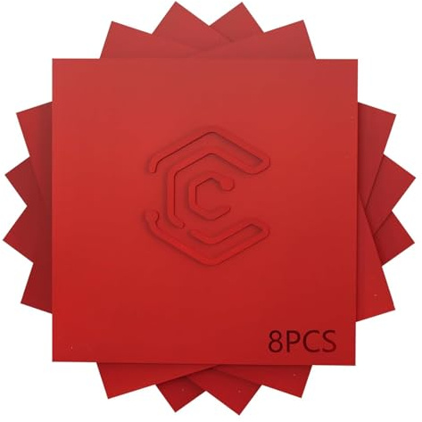 Creatorally 8 Stück Vorgefärbte Sperrholzplatten 3mm, 300x300mm Farbig & Laserfreundlich für Gravur, Schneiden, Modellbau & DIY Bastelprojekte (Rot)