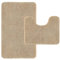 Achiiso Badezimmerteppich,rutschfeste Badematten Set 2 Teilig,Super Absorbierende Badezimmer Teppich,Beige Badvorleger Set,Badvorleger rutschfest Waschbar (Beige,U40x50cm + 50x80cm)