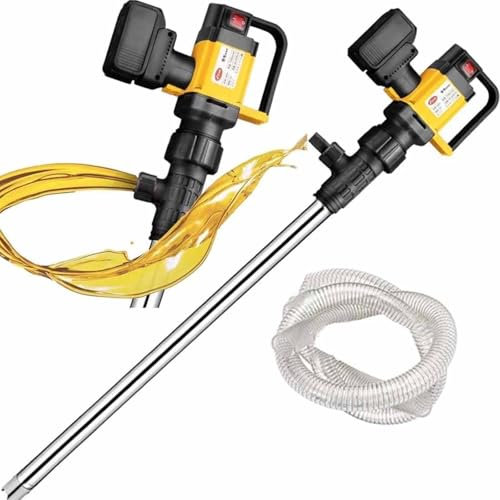 Electric Oil Barrel Pump, 130L/min Suction Fuel Drum Pump, 1000W Battery Powered Diesel/Kerosene Transfer Pump for Corrosive/Non-Corrosive Chemical Liquid,PTFETube