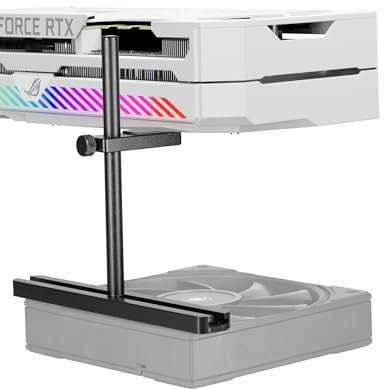 upHere GBS1 Support GPU Réglable,Glissière à Rail Unique,Barre Simple,Hauteur Adjustable pour Carte Graphique,Déplacement Latéral, Support Carte Graphique Verticale,Composants PC,Aluminium (128 mm)