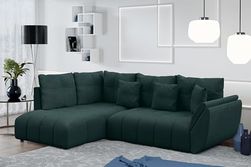 AXLIVING Ecksofa mit Schlaffunktion Corleone L Sofa Grün 268 cm