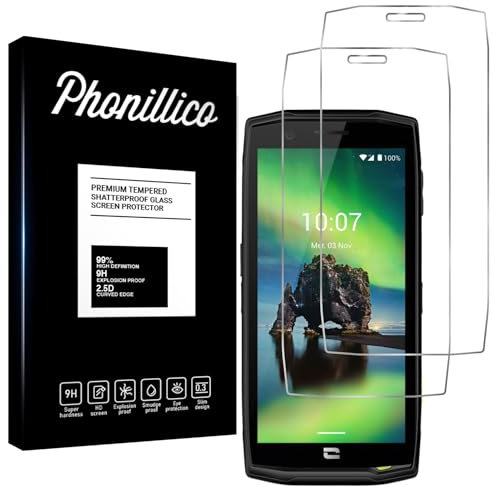 PHONILLICO Hartglas für Crosscall Action X5 [2 Stück] Displayschutzfolie Screen Protector Film Anti-Kratzer Glas Resistant
