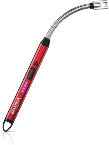 Brandson - Feuerzeug elektrisch - Stabfeuerzeug Lichtbogen mit Akku - USB aufladbar - Kaminanzünder - für Küche Kerzen Gasherde Grill Kamin