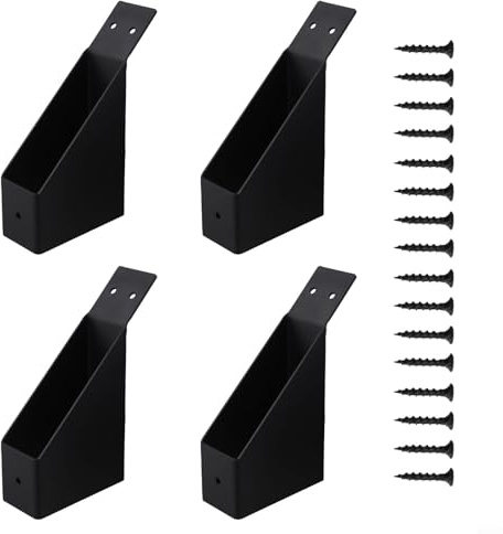 Pumixiy Strapazierfähiger Pergola-Verbinder, 45 Grad Winkel-Halterungen für 2 x 4 Holzpfosten, schwarzes Eisen, Unterstützung für Pavillons, Garagen und Baumhäuser (4 Stück)