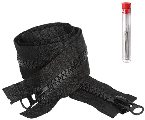 1 chiusura lampo da 80 cm, cerniera lampo, izip cerniera, con aghi, chiusura lampos per sartoria domestica, chiusuras lampos per giacche, cappotto, borsa da cucito