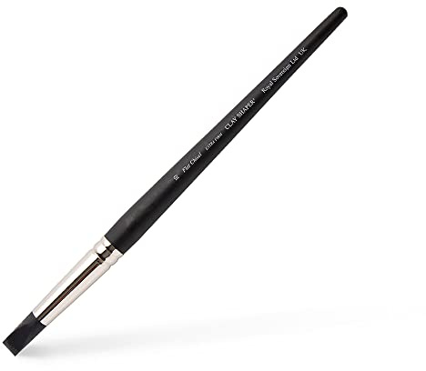 FANMATS Colour Shaper Flat Chisel 10 Extra Firm Painting Shaper Brush - Black Silicone Unique Tip Clay Sculpting Tool