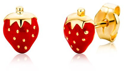 Miore Ohrringe Kinder Mädchen Gelbgold 18 Karat / 750 Gold Ohrstecker mit Erdbeeren