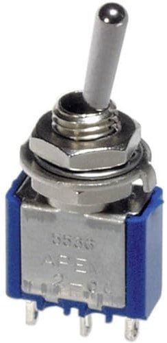 APEM 5547A Kippschalter 250 V/AC 3A 2 x (EIN)/Aus/(EIN) tastend/0/tastend 1St, Metall
