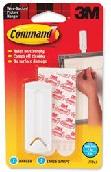 3M Command Adhesive Picture Hanger with 2 Strips for Wire-backed Frame Capacity 2.25kg Ref 17041