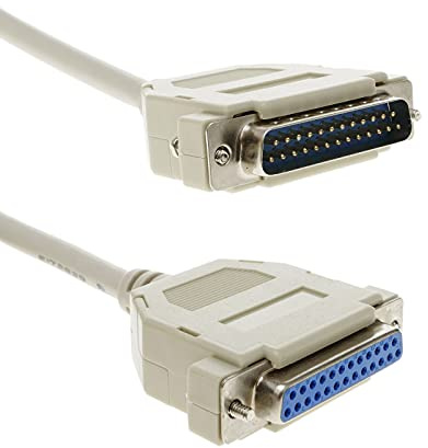 BeMatik - Cable Serie Paralelo 1.8m DB25 Macho a DB25 Hembra