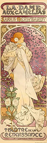 1art1 Alphonse Mucha Poster Sarah Bernhardt, Die Kamelien-Dame, 1896 Kunstdruck Bild 91x30 cm
