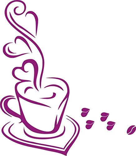 Wandtattoo wandaufkleber Aufkleber Wandsticker wall sticker Wohnzimmer Schlafzimmer Kinderzimmer Kueche Schriftzug CAFE COFFEE KAFFEE 30 Farben zur Wahl cafe11 (080 kaffeebraun, Size 1:ca.4x7cm(ohne Kaffeebohnen u.Schrift))