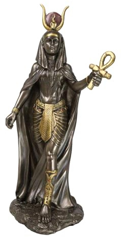 Ebros Gift Ägyptische Gottheit Göttin Hathor Halten Ankh Statue 11 Tall Patronin der Mutterschaft Freude Liebe und Feminismus
