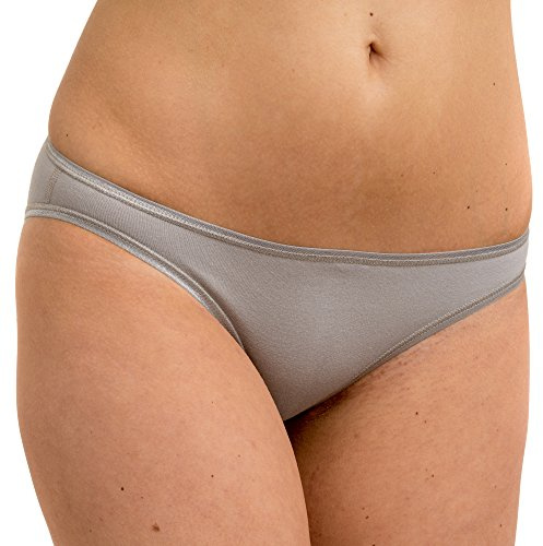 HERMKO 5032 Damen Mini Slip (Bikini-Form) aus Cotton/elastan, Farbe:grau, Größe:40/42 (M)