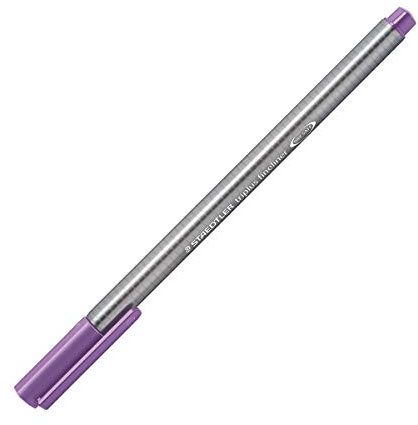 STAEDTLER 334-68 Fineliner triplus (ergonomische Dreikantform, hohe Qualität, superfeine Spitze, Linienbreite 0,3 mm, Set mit 10 Stück) flieder
