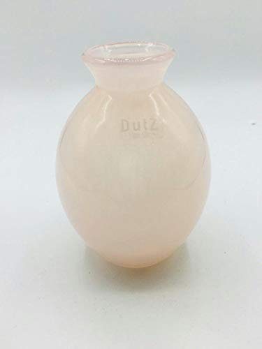 DutZ Collection | NADIEL Deko Glas Vase H 14 cm A3 Zartrosa Rosa Blumenvase Glasvase | Mundgeblasen | Tischdeko Frühling Sommer