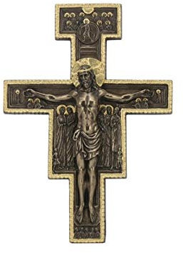 Osiris Trading UK St. Francis Kruzifix Jesus Christus Kreuz San Damiano Wandschild Religiöse Ornament