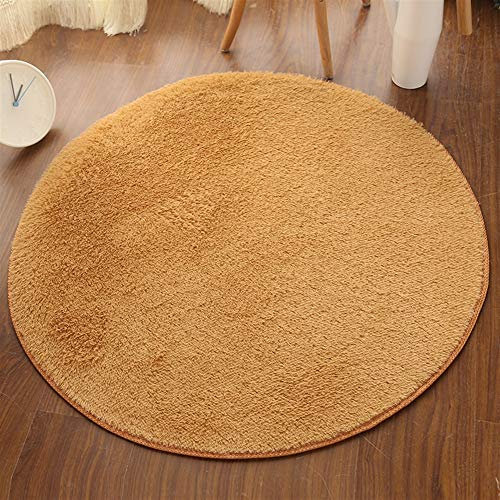Insun Einfarbig Shaggy Teppich Hochflor Runden Teppiche Modern für Wohnzimmer Schlafzimmer Khaki 40cm Durchmesser