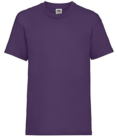Fruit of the Loom - Maglietta 100% Cotone - Bambini (Confezione da 2) (9-11anni (81 cm Torace)) (Viola)
