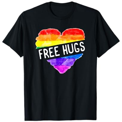 CSD Shirt Free Hugs Festival Love LGBT Geschenk Gay Pride T-Shirt
