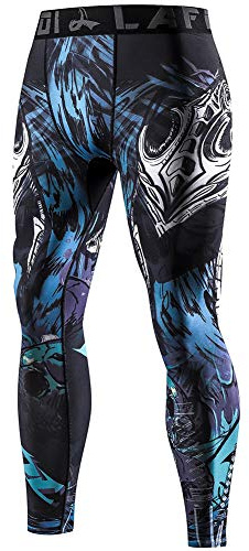 LAFROI Men's Quick Dry Cool Compression Fit Tights Leggings Waistband-YSK08 Commander Size LG
