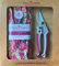 Ladies Gardening Gloves (2 Pairs) and Secateurs Set - Perfect Garden Gift for Women (Glove Medium, Secateurs Purple)