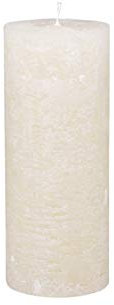 Chic Antique Macon rustikale Stumpenkerze versch.Farben und Größen Kerze Antik NEU Altarkerzen 100% Paraffin lange Brenndauer (Creme, 25x10 cm)