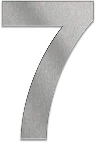 ZALAFINO Hausnummer aus Edelstahl in anthrazit/schwarz / DB703 / Edelstahl natur 0-9 und a-f - Größe konfigurierbar (17 cm, 7)