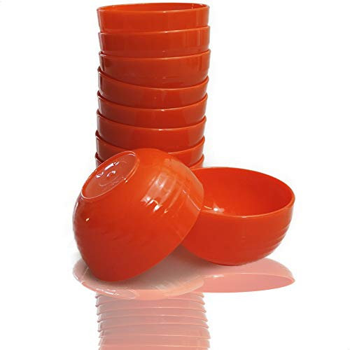 Kerafactum Nacho Lot de 10 bols à tapas design - Pour sauces, sushis, soja, snacks, tapas, sauces - Orange