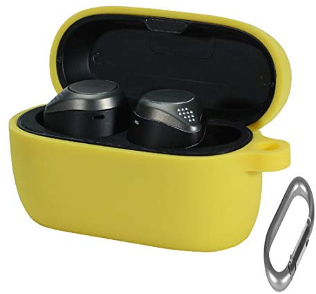Case for Jabra Elite 75T,Silicone Case Anti-Slip Waterproof Cover Skin,Protective Cover Scratch Proof&Shockproof Shell for Jabra Elite 75t/Elite Active 75t True Wireless Bluetooth Earbuds (yellow)