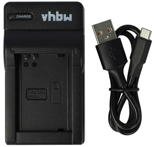 vhbw USB Charger compatible with Samsung NX1010, NX2020, NX200, NX2030, NX2000, NX1000 Camera Battery - Cradle, Charging Status Indicator, 8.4 V